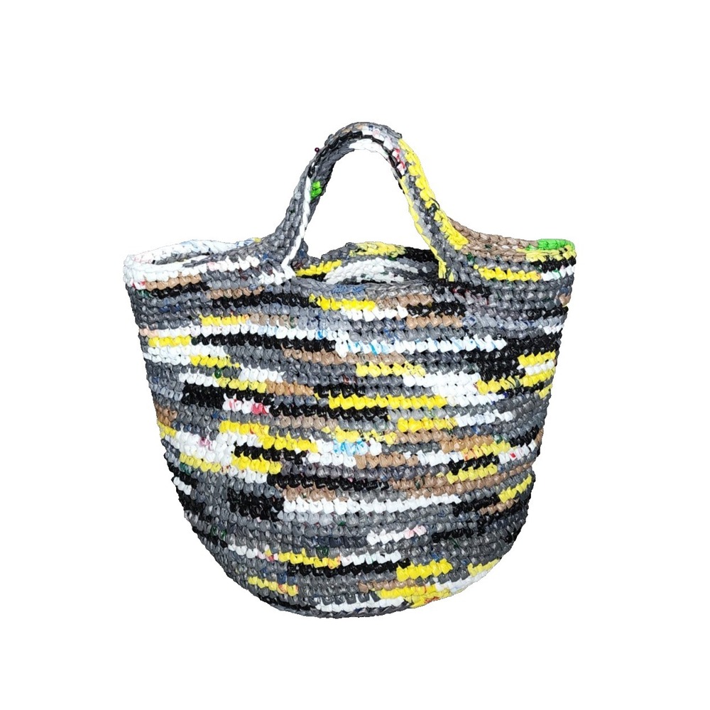 Handmade Heavy Crocheted Oversize Hippie Handled Large Tote Bag